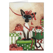 Siamese Red Ribbon Card