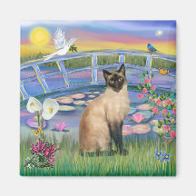 Siamese  - Sunrise Lilies Refrigerator Magnet