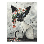 Siamese Valentine Hearts Postcard