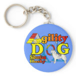 Siberian Husky Agility Keychain
