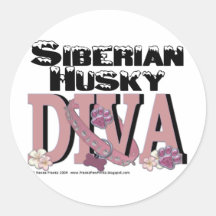 Siberian Husky DIVA Stickers