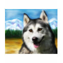 Siberian Husky Dog Art - Solar t-shirts
