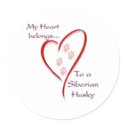 Siberian Husky Heart Belongs stickers