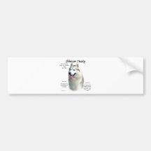 Siberian Husky History Design Bumper Stickers