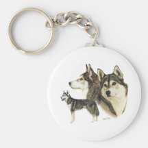 Siberian Husky Keychain