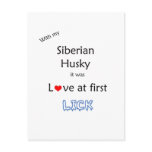 Siberian Husky Love at First Lick postcards