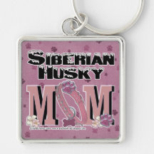 Siberian Husky MOM Key Chain
