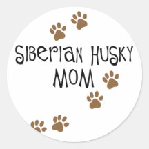 Siberian Husky Mum Round Sticker
