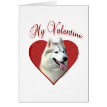 Siberian Husky My Valentine Greeting Cards