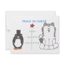 Siberian Husky Peace On Earth Invites