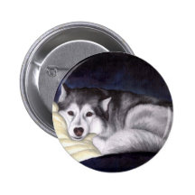 Siberian Husky Pinback Button
