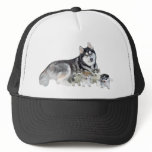 Siberian Husky & Puppies Hat