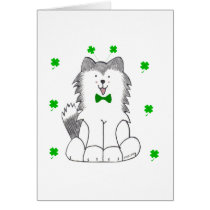 Siberian Husky Saint Patricks Day cards
