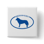 Siberian Husky Silhouette Button