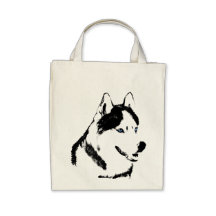 Siberian Husky Tote Bag Husky Malamute Beach Bags