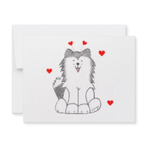 Siberian Husky Valentine Ears Custom Invitations