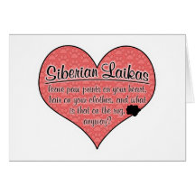 Siberian Laika Paw Prints Dog Humour Cards