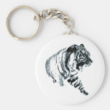Siberian Snow Tiger Key Chain