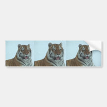 Siberian Tiger Close Up Face 2 Bumper Stickers