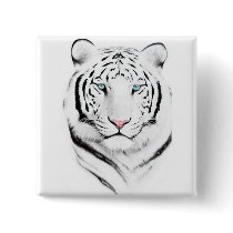 Siberian White Tiger Pinback Buttons