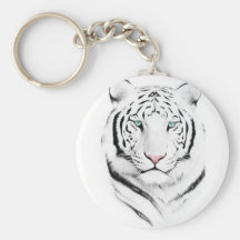 Siberian White Tiger Keychains