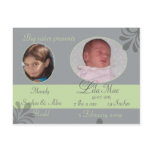 Sibling announcing new baby postcards