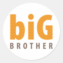 SIBLINGS COLLECTION - big brother {orange} Round Stickers