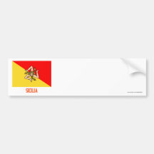 Sicilia flag with name bumper sticker