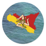 Sicily and Trinacria over Sea stickers