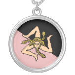 Sicily (Pink And Black), Italy flag necklaces