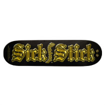 Sick Stick Logo Pro Deck ~ Gold on Black