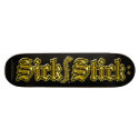 Sick Stick Logo Pro Deck ~ Gold on Black skateboards