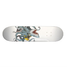 Sid riding Sharktopus skateboard deck