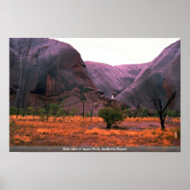 Side view of Ayers Rock, Australia Desert Posters