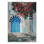 Sidi Bou Blue Door Boganvila Card