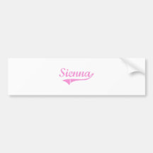 Sienna Classic Style Name Bumper Sticker