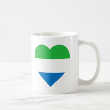 Sierra Leone Flag Heart Coffee Mug