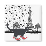 Sight-seeing In Paris Square Magnet