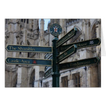 Sign in front of York Minster - York, England Cards