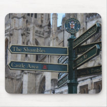 Sign in front of York Minster - York, England Mouse Pad