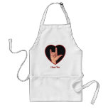 SIGN LANGUAGE I LOVE YOU HEART, HAND APRONS