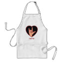 SIGN LANGUAGE I LOVE YOU HEART, HAND aprons