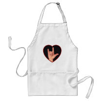 SIGN LANGUAGE I LOVE YOU HEART, HAND APRON