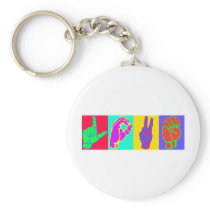 Sign Language LOVE Andy Warhol Key Chains