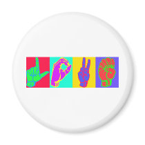 Sign Language LOVE Andy Warhol Refrigerator Magnets