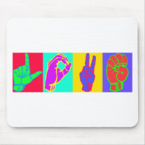 Sign Language LOVE Andy Warhol Mousepads
