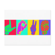 Sign Language LOVE Andy Warhol Postcards