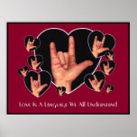 SIGN LANGUAGE: LOVE: I LOVE YOU POSTER