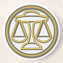 Sign of  Libra Beverage Coasters