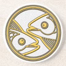 Sign of Pisces, the Fish Beverage Coasters